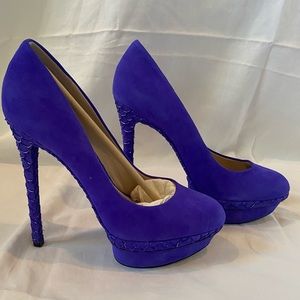 New B by Brian Atwood ‘Fontanne’ Purple Suede Pumps, size 8.5